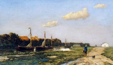 Along The Canal Artwork by Johan Hendrik Weissenbruch