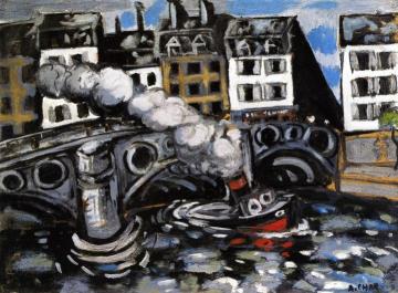 Tugboat at Paris Artwork by Auguste Chabaud