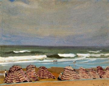Canopies On The Beach, Biarritz Artwork by Daniel Vazquez Diaz