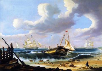 Rockaway Beach, New York, With The Wreck Of The Ship Bristol Artwork by Thomas Chambers