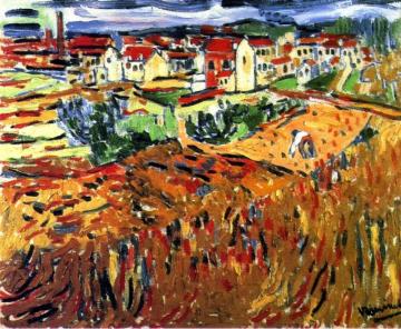The Wheat Farm With The Red House Artwork by Maurice De Vlaminck