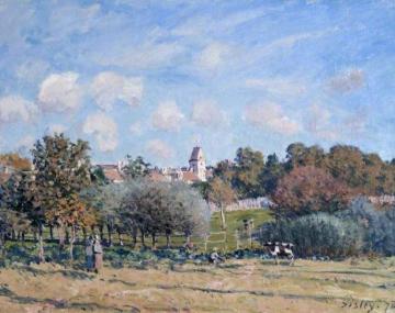 The Bell Tower at Noisy-le-Roi, Autumn Artwork by Alfred Sisley