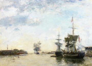 Le Havre, Transatlantic Departure Artwork by Eugène-Louis Boudin