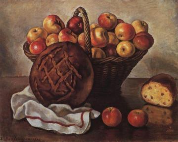 Still Life with Apples and Bread Artwork by Zinaida Serebriakova