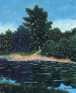 Woman on the Banks of the River Artwork by Camille Bombois