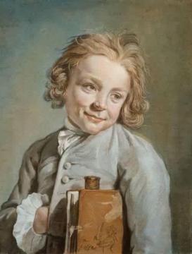 Portrait Of A Boy Holding A Portfolio Artwork by Nicolas Bernard Lepicie