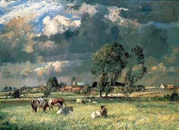 A Norfolk Village, Aldeby Artwork by Edward Brian Seago