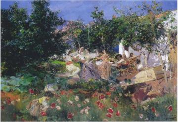 Valencian Fiesta in an Orange jGrove Artwork by Joaquin Sorolla y Bastida