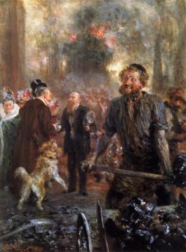 Visit To The Forge Artwork by Adolph von Menzel