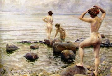 A Morning Dip Artwork by Paul Gustave Fischer