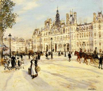 The Hotel de Ville de Paris Artwork by Jean-François Raffaëlli