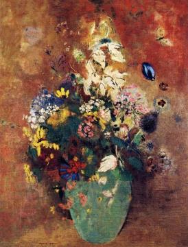 Green Vase Artwork by Odilon Redon