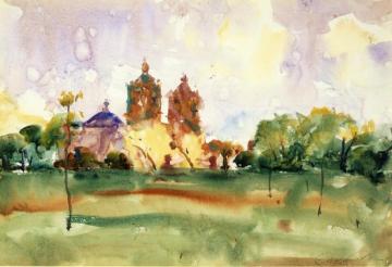 Mission, The Coming Rain Artwork by Charles W. Hawthorne