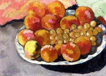 Plate Of Fruit Artwork by Louis Valtat