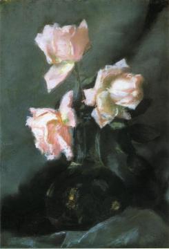 Roses in a Vase Artwork by John La Farge