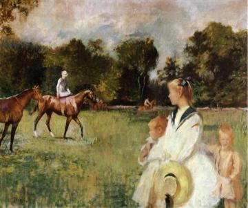 Schooling the Horses Artwork by Edmund Tarbell