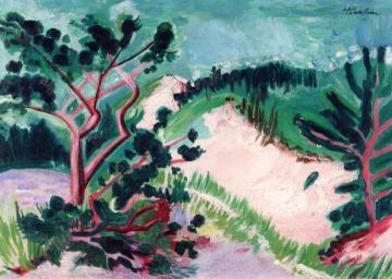 Pine Trees in the Dunes Artwork by Hermann Max Pechstein