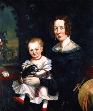 Margaret Erskine Williamson and Her Daughter Jessie Artwork by Cornelius Krieghoff