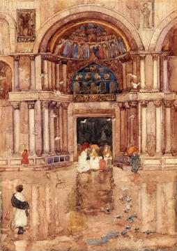 The Porch with the Old Mosaics, St. Marks, Venice Artwork by Maurice Prendergast