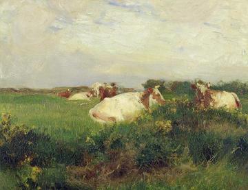 Cows In A Field Artwork by Walter Frederick Osborne