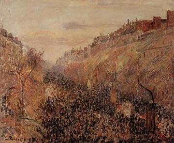 Mardi-Gras, Sunset, Boulevard Montmartre Artwork by Camille Pissarro