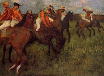Jockeys Artwork by Edgar Degas