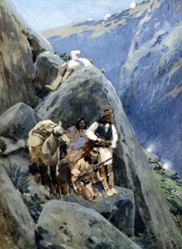 Apache Indians In The Mountains Artwork by Henry F. Farny