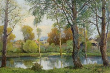 Pond In Radkersburg Artwork by Karl Vikas