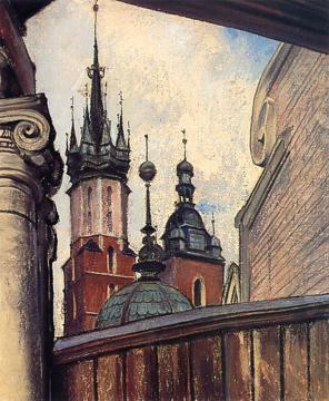 The Towers Of St Mary's Church Artwork by Stanislaw Wyspianski