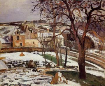The Effect of Snow at l'Hermitage, Pontoise Artwork by Camille Pissarro