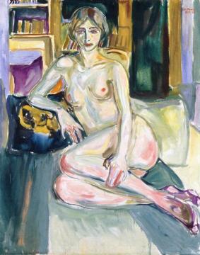 Nude, Sitting on the Couch Artwork by Edvard Munch