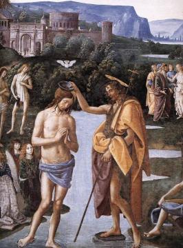 Baptism of Christ [detail] Artwork by Pietro Perugino