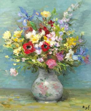 Anemones And Daisies Artwork by Marcel Dyf