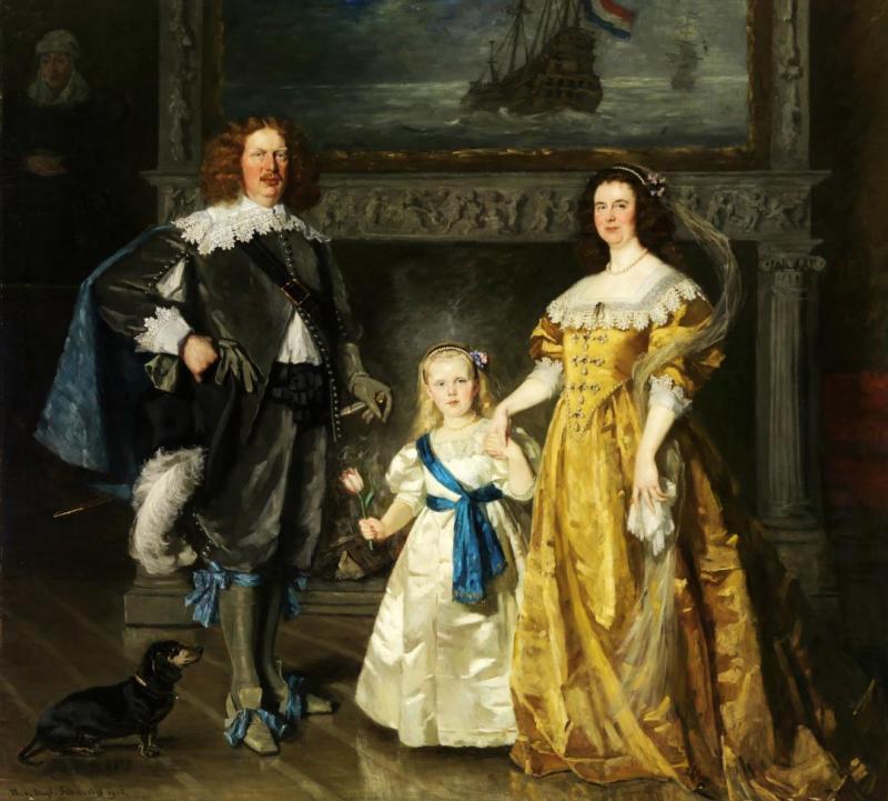 The Royal Family With Queen Wilhelmina In Historical Outfit, 1915 Artwork by Therese Schwartze