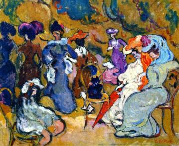 Figures In A Wood Artwork by Louis Valtat