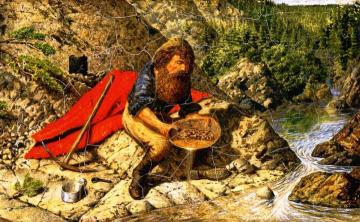 Prospecting for Alluvial Gold in British Columbia Artwork by William George Richardson Hind