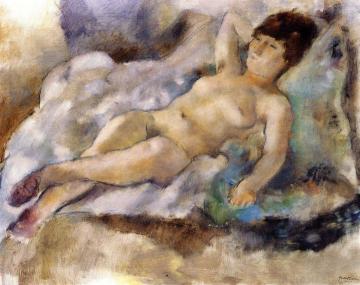 Rebecca Lying Down Artwork by Jules Pascin