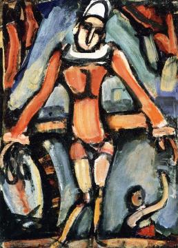 Clown with Bass Drum Artwork by Georges Rouault