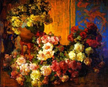 Roses And Lilies Artwork by Franz Bischoff