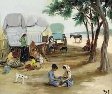 Gypsy Encampment Artwork by Marcel Dyf