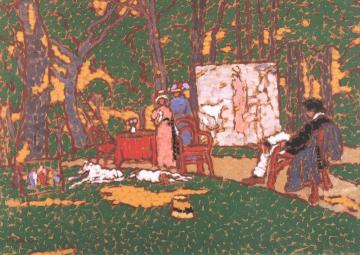 Lazarine and Anella in the Park Artwork by József Rippl-Rónai