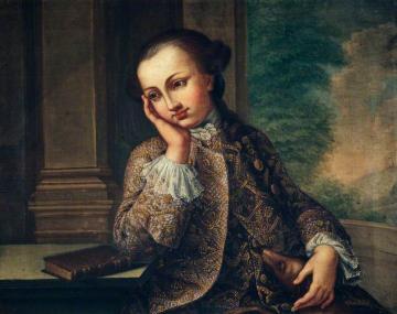 A Boy and a Dog Artwork by Philippe Mercier