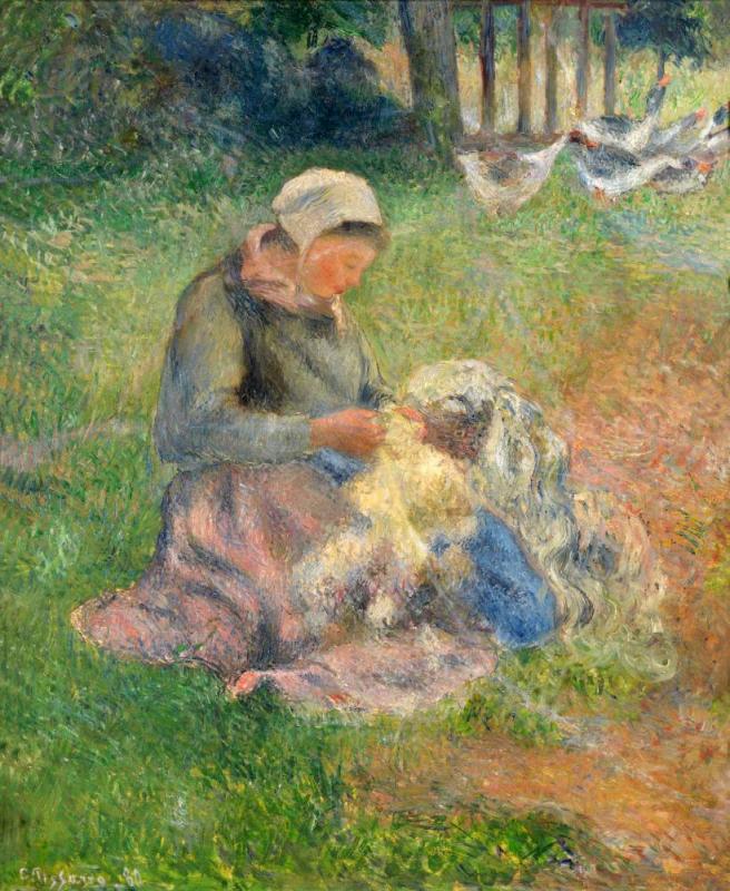 The Wood-carder Artwork by Camille Pissarro
