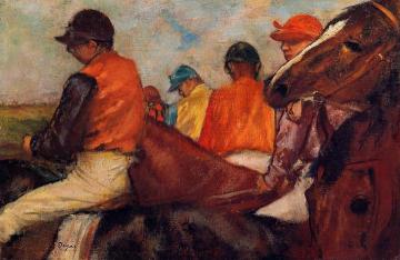 Jockeys Artwork by Edgar Degas