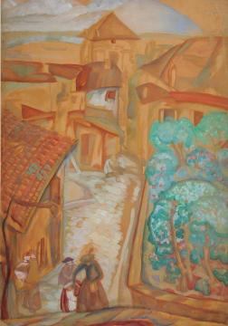 Street Scene In Switzerland Artwork by Boris Grigoriev