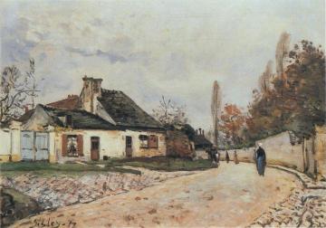Voisins Street in Louveciennes Artwork by Alfred Sisley