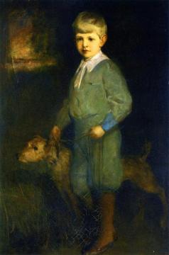 Boy With His Dog Artwork by Charles W. Hawthorne