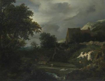 A Bleaching Ground in a Hollow by a Cottage Artwork by Jacob van Ruisdael
