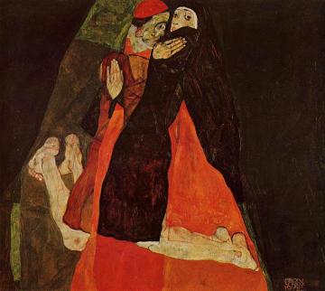 Cardinal And Nun Artwork by Egon Schiele
