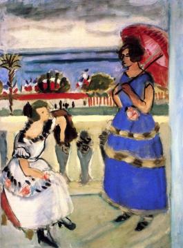 Two Women on a Balcony Artwork by Henri Matisse